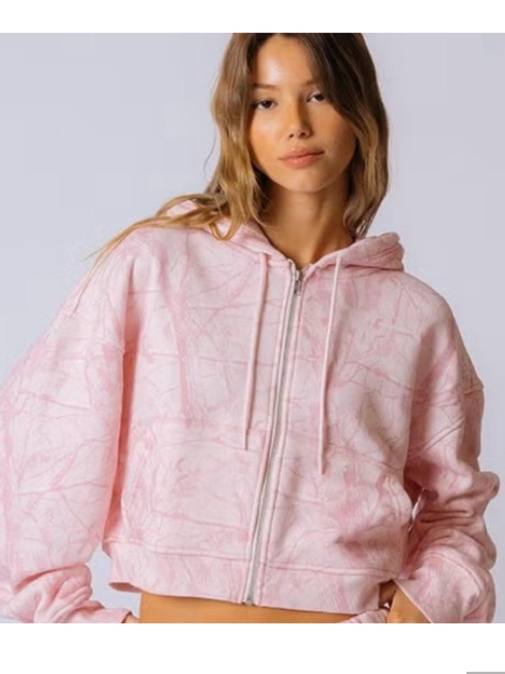 Dairy Boy Cropped Pink Camo Hoodie